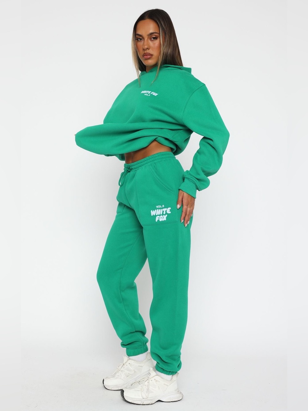 White Fox Offstage Green Tracksuit Set Hoodie L/XL Sweatpants Medium